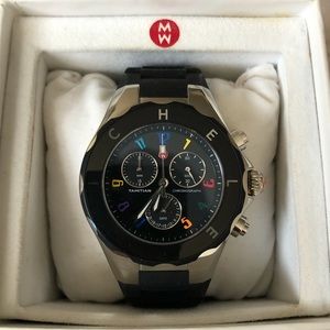 Michele Black/Silver Tahitian Jelly Bean Watch